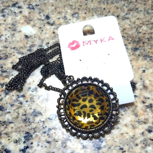 Women's Leopard Antique Gold Vintage Necklace Pendent Chain Necklace - Picture 2 of 10